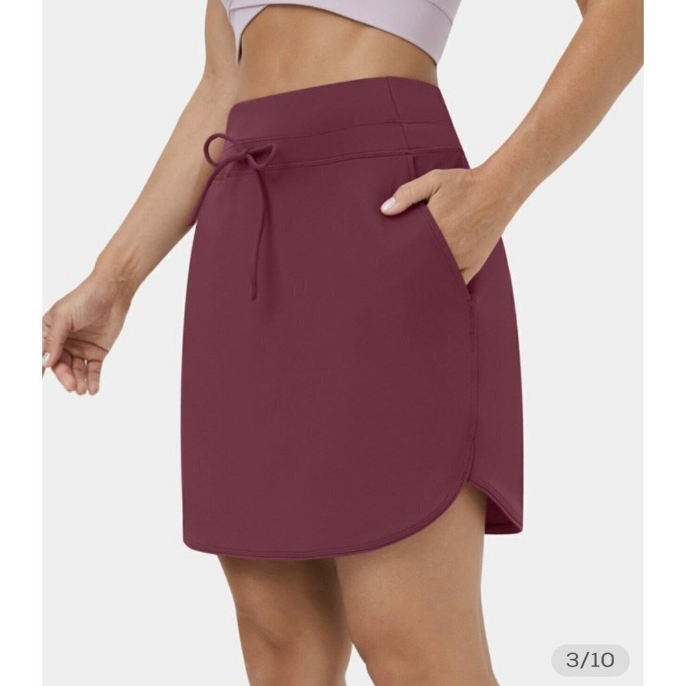 HALARA Cloudful Air Skirt Skort Wine Color NWTS New Pockets Tennis Athletic 1A
